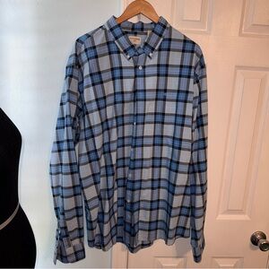 Dockers Blue Plaid Button-Down Shirt